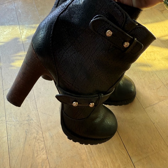 Tory Burch Dark Brown Heeled Moto Boots size 11 - Picture 10 of 13